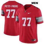 Men's NCAA Ohio State Buckeyes Nicholas Petit-Frere #77 College Stitched 2018 Spring Game Authentic Nike Red Football Jersey CH20C44LS